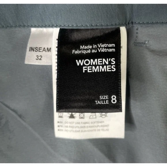 ARC'TERYX Pants Womens 8 Outdoor Gray Nylon Straight Leg Embroidered